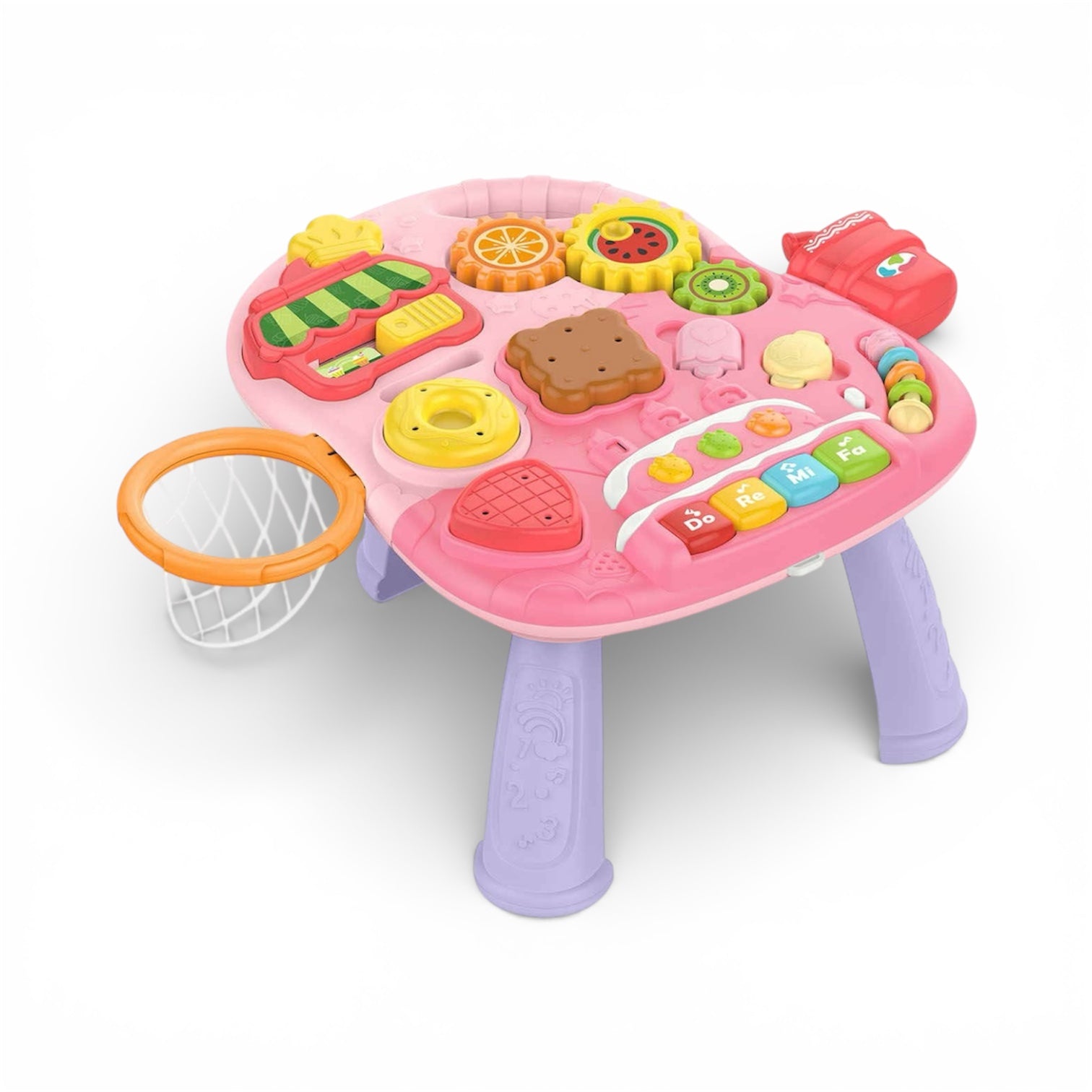 Caminadora y mesa de actividades