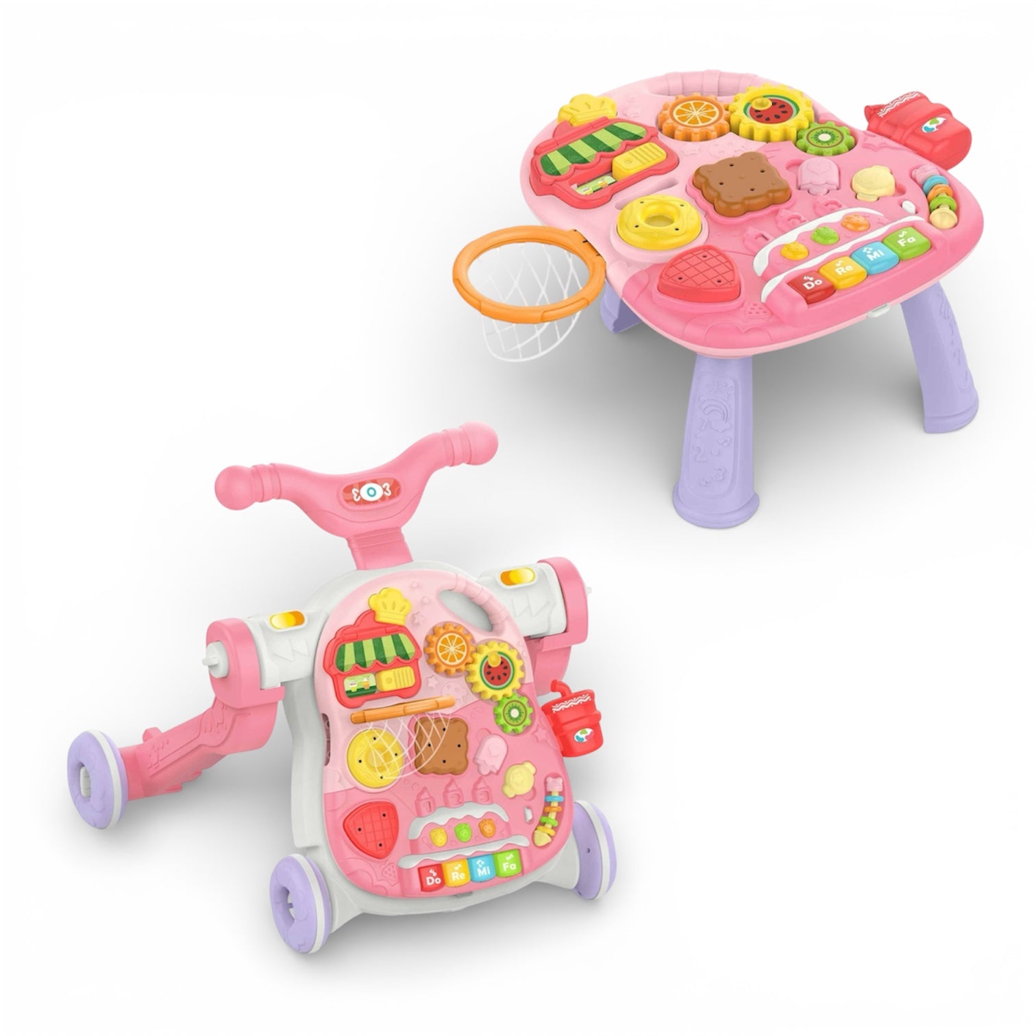 Caminadora y mesa de actividades